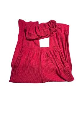 Love Poem Red Size Large Pleated Tube Top/Pant Set NWOT